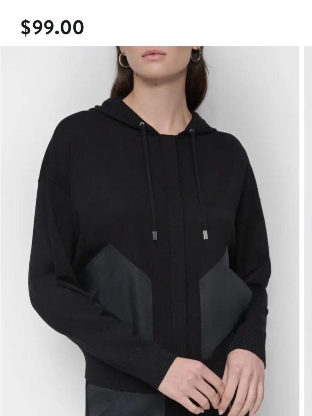 DKNY Mixed Media Hoodie size M